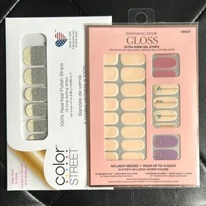 Vibrant Pink and Purple Nail Art Strips 2 packages